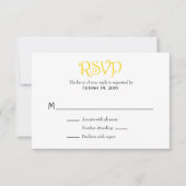 Gele White Plain Simple Wedding RSVP-kaarten RSVP Kaartje (Voorkant)