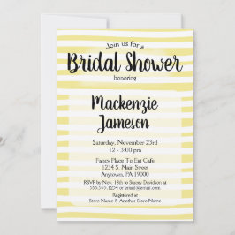 Gele White Stripes Bridal Shower Invitation Kaart