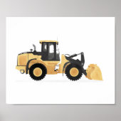 Gele wiel lader bouwvoertuig decor poster (Voorkant)