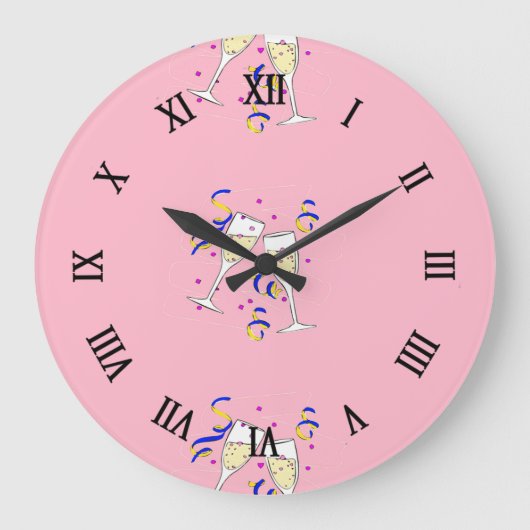 gele wijn op roze grote klok (Voorkant)