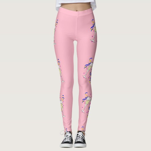 gele wijn op roze leggings (Voorkant)
