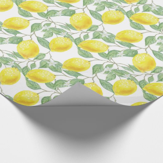 Gele wijnstokken met groene kleur en met grijs cadeaupapier (Hoek)