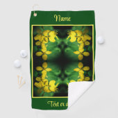  Gele Wildbloemen Abstract Gepersonaliseerd Golfhanddoek (Insitu)