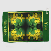  Gele Wildbloemen Abstract Gepersonaliseerd Golfhanddoek (Horizontaal)
