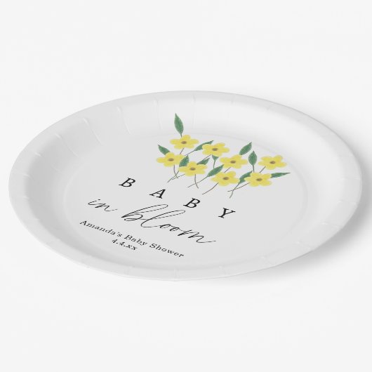 Gele Wildbloemen - Baby in bloei Papieren Bordje (Gekanteld)