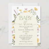 Gele Wildbloemen Baby in Bloom Baby shower Kaart (Voorkant)