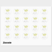Gele Wildbloemen - Baby shower Ronde Sticker (Vel)