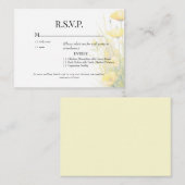 Gele Wildbloemen Bloemen Bloemen Bruiloft RSVP Informatiekaartje (Voorkant / Achterkant)