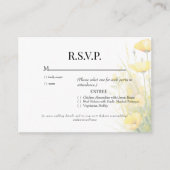 Gele Wildbloemen Bloemen Bloemen Bruiloft RSVP Informatiekaartje (Voorkant)