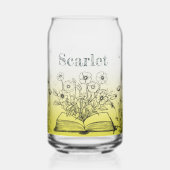 Gele Wildbloemen en Vlinders Blikvorm Glas (Links)