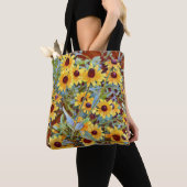 Gele Wildbloemen Floral Art Canvas tas (Dichtbij)