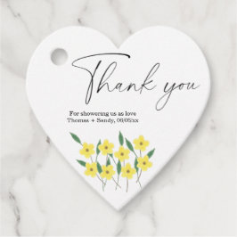 Gele Wildbloemen Hartelijk dank voor het Baby show Bedankjes Labels