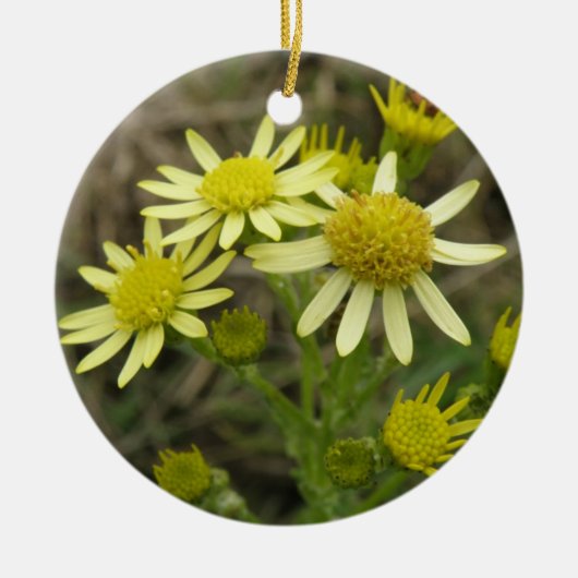  Gele Wildbloemen Keramisch Ornament (Voorkant)
