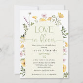 Gele Wildbloemen Liefde in Bloom Vrijgezellenfeest Kaart (Voorkant)