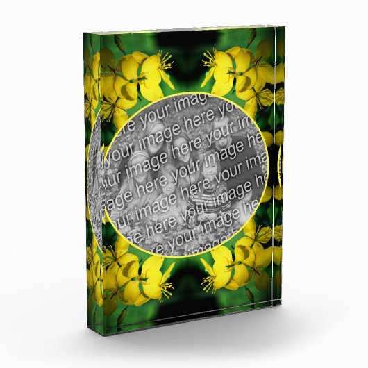 Gele Wildbloemen Lijst Creëer Uw Eigen Fotoblokken (Links)