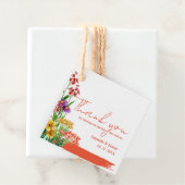 Gele Wildbloemen Sinaasappel Bloemen Bruiloft Bedankjes Labels (In situ)