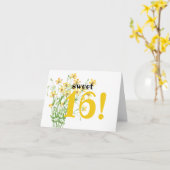 Gele Wildbloemen Sweet 16e verjaardag Kaart (Gele Bloem)
