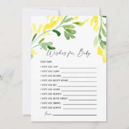 Gele Wildbloemen Vernissen voor Baby Kaart