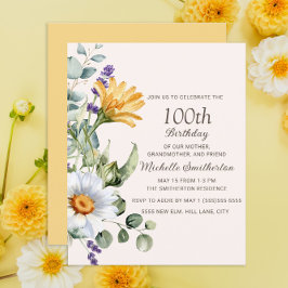 Gele Wildbloemen Witte Daisies 100ste verjaardag