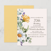 Gele Wildbloemen Witte Daisies 70e verjaardag (Voorkant / Achterkant)