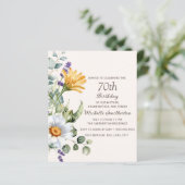 Gele Wildbloemen Witte Daisies 70e verjaardag (Staand voorkant)