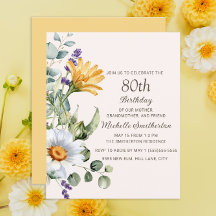 Gele Wildbloemen Witte Daisies 80ste verjaardag