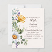 Gele Wildbloemen Witte Daisies 90ste verjaardag (Voorkant)