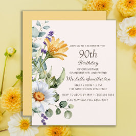 Gele Wildbloemen Witte Daisies 90ste verjaardag