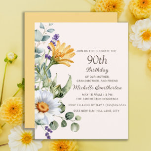 Gele Wildbloemen Witte Daisies 90ste verjaardag