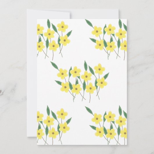 Gele Wilde Baby in bloei Uitnodiging (Achterkant)
