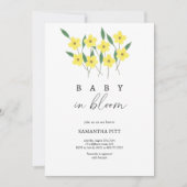 Gele wilde bloem Baby in bloei Uitnodiging (Voorkant)