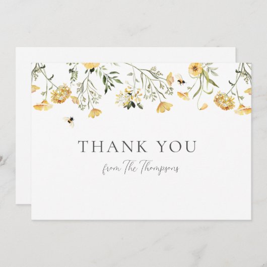 Gele wilde bloem bedankt (Voorkant / Achterkant)