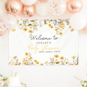 Gele Wilde Bloem Boho Baby Shower Welkom Spandoek