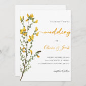 gele wilde bloem boho bruiloft kaart (Voorkant / Achterkant)