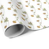 Gele wilde bloem Botanische katoenkern Cadeaupapier (Rol Hoek)