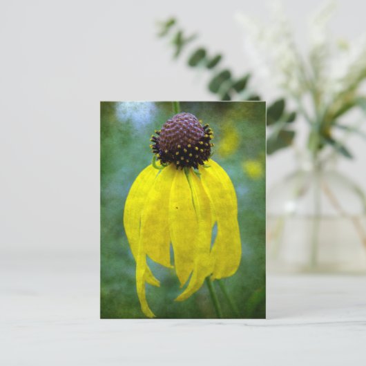 Gele wilde bloem briefkaart (Staand voorkant)