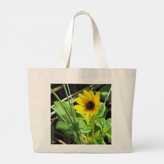 Gele wilde bloem grote tote bag (Achterkant)