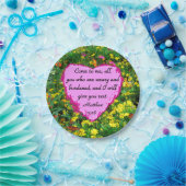 GELE WILDE BLOEM MATTHEÜS 11:28 FOTOONTWERP PAPIEREN BORDJE (Feest)