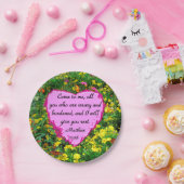 GELE WILDE BLOEM MATTHEÜS 11:28 FOTOONTWERP PAPIEREN BORDJE (Feest)