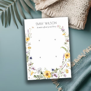 Gele wilde bloem, met 2 stuiver, oorscherm visitekaartje