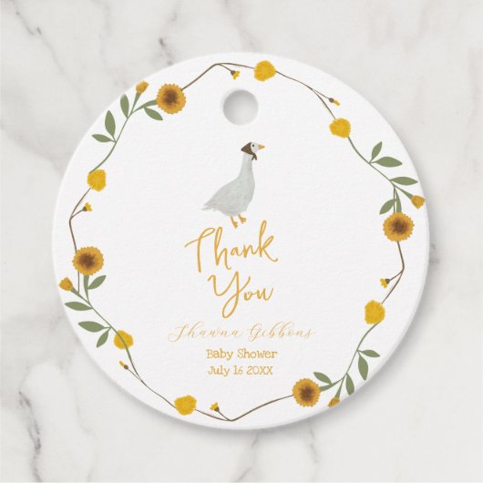 Gele wilde bloem Moeder Goose Nursery Rhyme Bedankjes Labels (Voorkant)