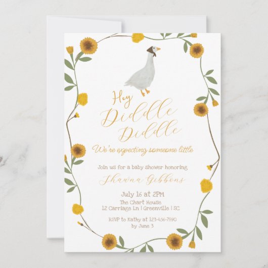 Gele wilde bloem Moeder Goose Nursery Rhyme Kaart (Voorkant)