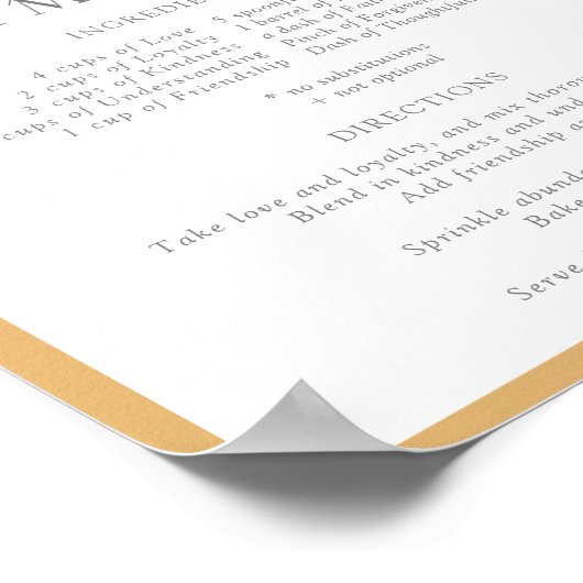 Gele wilde bloem Ontvangt voor een gelukkig huweli Poster (Hoek)