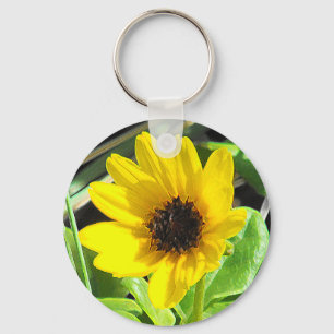 Gele wilde bloem sleutelhanger