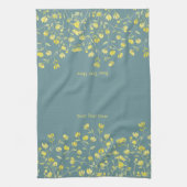 Gele wilde bloem theedoek (Verticaal)