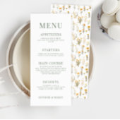 Gele wilde bloem weide bloem bruiloft menu kaarten