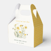 Gele wilde bloem zoet als bijenneutraal Baby showe Bedankdoosjes (Achterkant)