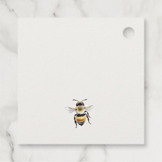 Gele wilde bloem zoet als bijenneutraal Baby showe Bedankjes Labels (Achterkant)