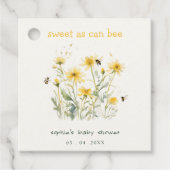Gele wilde bloem zoet als bijenneutraal Baby showe Bedankjes Labels (Voorkant)