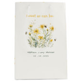 Gele wilde bloem zoet als bijenneutraal Baby showe Medium Cadeauzakje (Voorkant)